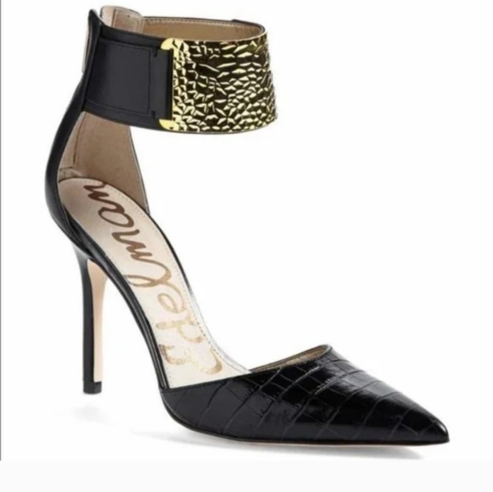 Sam Edelman Dustin Gold Ankle Strap Heels size 11